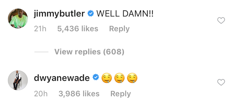 Illustration for article titled Dwyane Wade Asks Jimmy Butler To Kindly Wipe His Drool Off Gabrielle Union's Instagram Photos